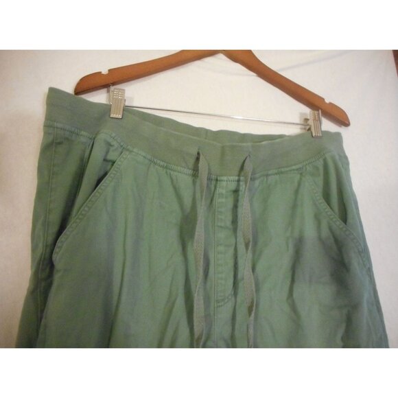Casual Army Green Size XXL Casual Chino elastic waist / cuff cropped pants - Picture 2 of 5